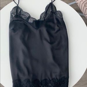 Black silk lace top